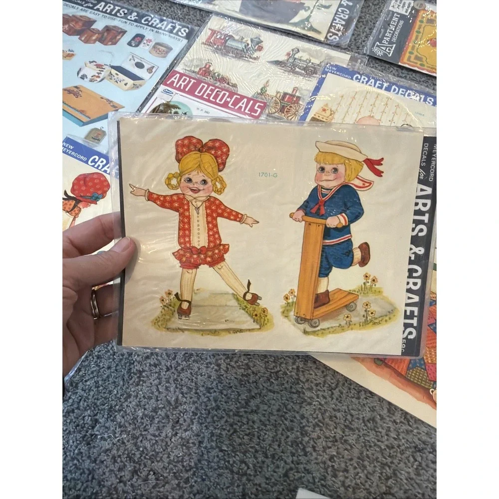 Vintage Meyercord Decals For Arts And Crafts Lot Of 10 Sheets 1960's